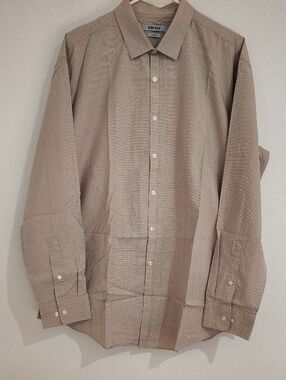DKNY Men’s Beige Long-Sleeve Dress Shirt